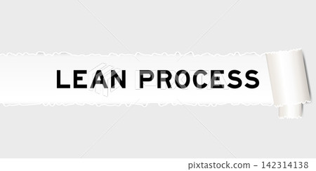 Ripped gray paper background that have word lean process under torn part 142314138