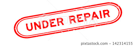 Grunge red under repair word rubber seal stamp on white background Grunge red under repair word rubber seal stamp on white background 142314155