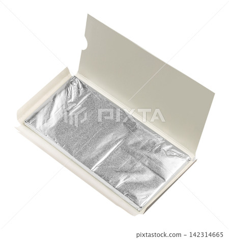 Open Blank Chocolate Bar Package with Silver Foil Open Blank Chocolate Bar Package with Silver Foil 142314665