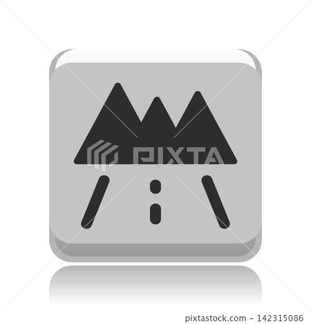 Illustration of a modern icon, road and mountain Illustration of a modern icon, road and mountain 142315086