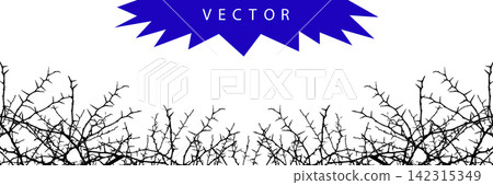 Black thorn branch border frame with grunge photocopy texture. Gothic Christian crown of thorns concept, eerie Halloween banner and death metal album cover design. Vector on transparent background Black thorn branch border frame with grunge photocopy texture. Gothic Christian crown of thorns concept, eerie Halloween banner and death metal album cover design. Vector on transparent background 142315349