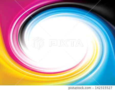 Vector swirl background of primary colors printing process (CMYK) 142315527