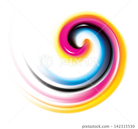Vector swirl background of primary colors printing process: CMYK Vector swirl background of primary colors printing process: CMYK 142315530