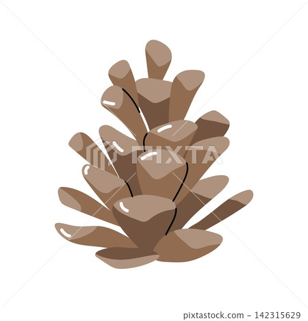 Christmas brown pine cone graphic vector isolated on white background Christmas brown pine cone graphic vector isolated on white background 142315629