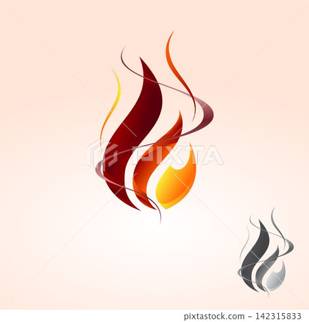 Droplet flame logo design featuring elegant flowing for passion and energie 142315833