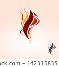 Abstract colorful flame logo design featuring elegant flowing with monochrome design color 142315835