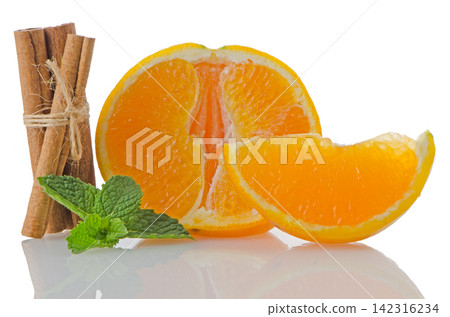 One orange fruit segment One orange fruit segment 142316234