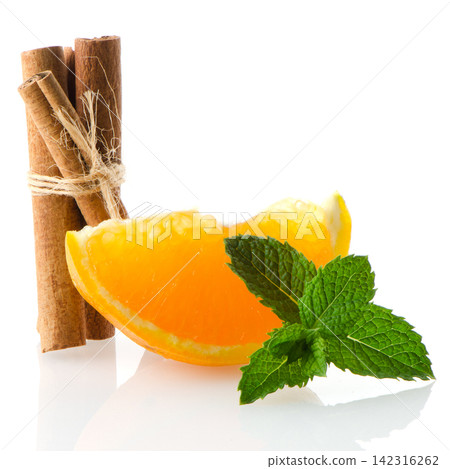 One orange fruit segment One orange fruit segment 142316262
