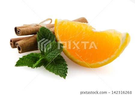 One orange fruit segment One orange fruit segment 142316268