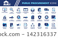 Public Procurement Icon Set. Collection of E-Procurement, Tender Management, Bid Evaluation, Government Purchasing, Contract Management and More Icons. Editable Vector Illustration. 142316337