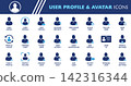 User Profile and Avatar Icon Set. Collection of Account, Identity, Authentication, Privacy, Security, Notification, Contact Management and More Icons. Editable Vector Illustration. 142316344