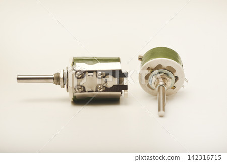 Powerful variable resistors. Potentiometers for instruments. Electronic device. Powerful variable resistors. Potentiometers for instruments. Electronic device. 142316715