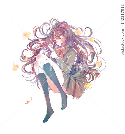 A female student lying down, smiling, ginkgo tree. A female student lying down, smiling, ginkgo tree. 142317018