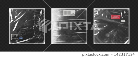 Vinyl covers with stickers on wrinkled surface Vinyl covers with stickers on wrinkled surface 142317154