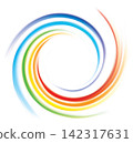 Vector backdrop of spiral rainbow spectrum 142317631