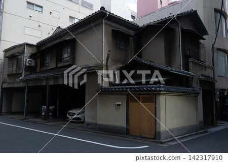 Traditional Japanese houses surviving amidst urban development: Street snaps where past and present coexist. Traditional Japanese houses surviving amidst urban development: Street snaps where past and present coexist. 142317910