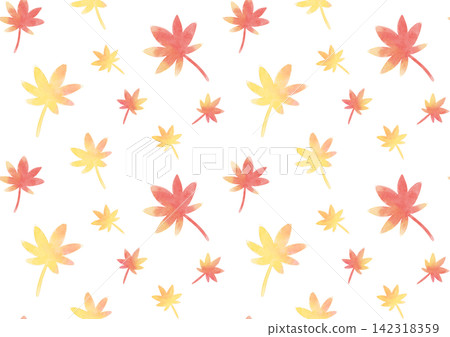 Seamless maple leaf pattern, watercolor style. Seamless maple leaf pattern, watercolor style. 142318359