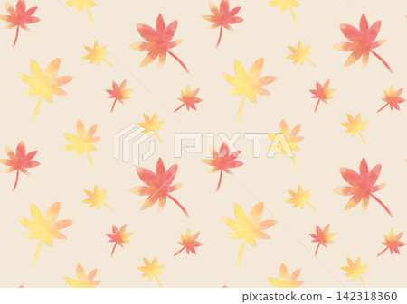 Seamless maple leaf pattern, watercolor style. 142318360
