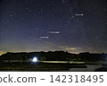 Winter starry sky over the Seto Inland Sea: Andromeda and Cassiopeia constellations, with constellation lines. 142318495