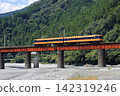 Oigawa Railway 16000 series train (formerly Kintetsu Limited Express 12200 series) crossing the Oigawa Second Bridge - Photographed on August 31, 2010. 142319246