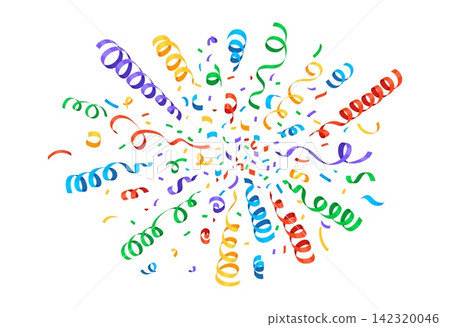 Carnival confetti burst cloud for anniversary and birthday holiday party event background. Cartoon festive color paper ribbons or streamers confetti bg. Carnival and fiesta serpentine strips explosion Carnival confetti burst cloud for anniversary and birthday holiday party event background. Cartoon festive color paper ribbons or streamers confetti bg. Carnival and fiesta serpentine strips explosion 142320046