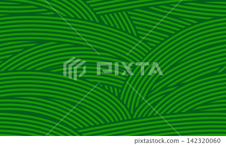 Agriculture plantation green farm field seamless pattern, farmland background, wavy bg. Agricultural abstract environmental landscape texture with natural rolling hills, rice or corn meadow and grass 142320060