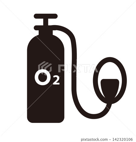 Pictogram icon vector of oxygen tank and mask Pictogram icon vector of oxygen tank and mask 142320106