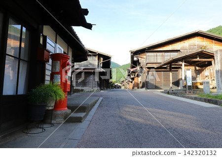 Nagano, Shiojiri: A landscape with a round postbox (Nakamuraya) Nagano, Shiojiri: A landscape with a round postbox (Nakamuraya) 142320132