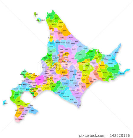 Map of Hokkaido and its municipalities Map of Hokkaido and its municipalities 142320156