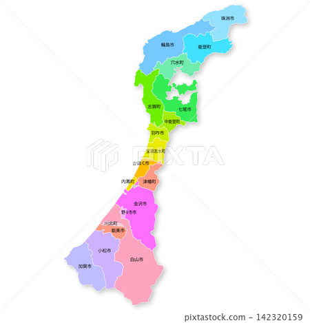Map of Ishikawa Prefecture and its municipalities Map of Ishikawa Prefecture and its municipalities 142320159