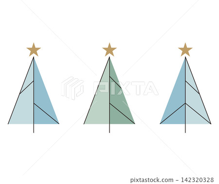 Christmas, geometric design Christmas tree, simple, line drawing, modern, decoration, card, illustration material Christmas, geometric design Christmas tree, simple, line drawing, modern, decoration, card, illustration material 142320328