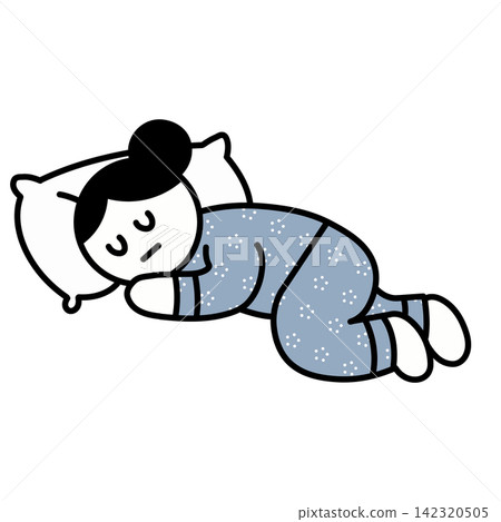 A woman sleeping soundly (on a pillow) A woman sleeping soundly (on a pillow) 142320505