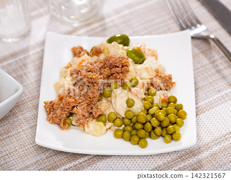 Spanish salad called Ensalada rusa 142321567