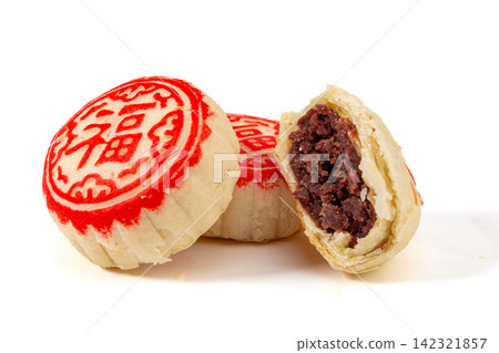 traditional Chinese Fu Character Pastry with White Crust traditional Chinese Fu Character Pastry with White Crust 142321857