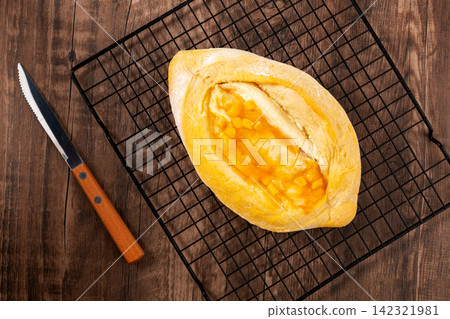 mango Pomelo Cheese Bread European Style Dessert mango Pomelo Cheese Bread European Style Dessert 142321981