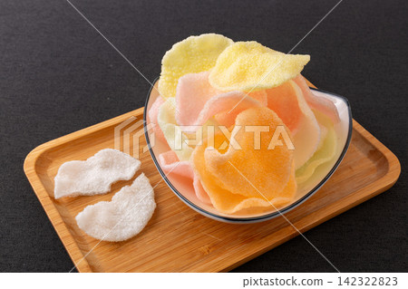 colorful Shrimp Crackers Traditional Asian Snack Food colorful Shrimp Crackers Traditional Asian Snack Food 142322823