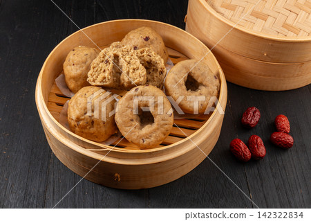 whole Grain Corn Bun with Red Dates Traditional Food whole Grain Corn Bun with Red Dates Traditional Food 142322834