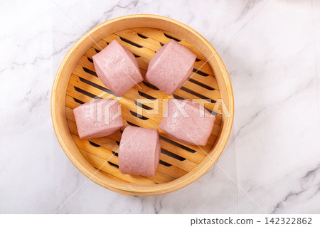 hand Cut Purple Sweet Potato Steamed Bun Food hand Cut Purple Sweet Potato Steamed Bun Food 142322862