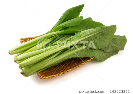 fresh Green Bok Choy Leaves Isolated on White Background fresh Green Bok Choy Leaves Isolated on White Background 142323231