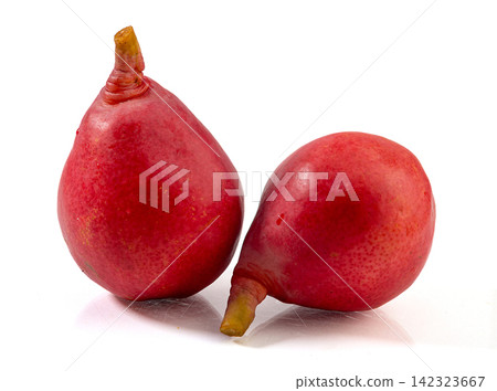 whole and Half Cut Red Bartlett Pears whole and Half Cut Red Bartlett Pears 142323667