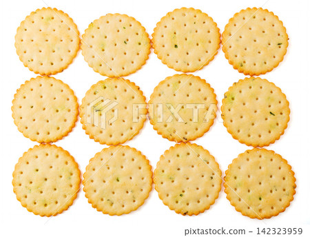 round Scallion Seasoned Salted Crackers Stack round Scallion Seasoned Salted Crackers Stack 142323959