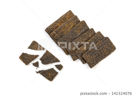 heap of Black Sesame Grain Crispy Rice Crackers heap of Black Sesame Grain Crispy Rice Crackers 142324076