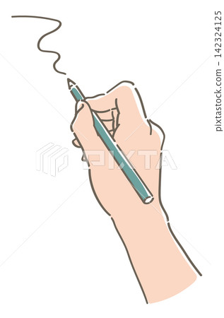 用鋼筆書寫的手。插畫素材。簡約風格,向量插圖素材。 用鋼筆書寫的手。插畫素材。簡約風格,向量插圖素材。 142324125