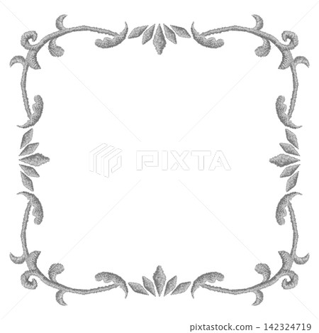 [Classical Decorated Frame] Hand-Embroidered Illustration Material 142324719
