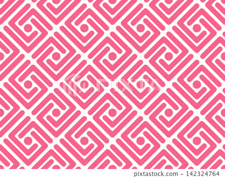 Abstract geometric pattern. A seamless vector background. White and pink ornament. Graphic modern pattern. Simple lattice graphic design Abstract geometric pattern. A seamless vector background. White and pink ornament. Graphic modern pattern. Simple lattice graphic design 142324764