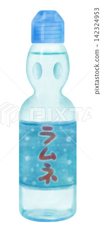 帶有水彩風格標籤的彈珠汽水瓶插圖。 帶有水彩風格標籤的彈珠汽水瓶插圖。 142324953