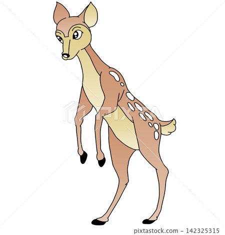 手繪動物插畫☆母鹿 142325315