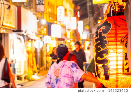 Drinking alley in front of Kita-Senju Station, Tokyo Drinking alley in front of Kita-Senju Station, Tokyo 142325420