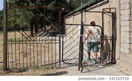 steel cage on the street steel cage on the street 142325718