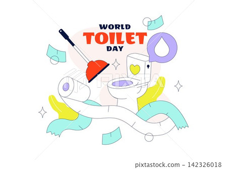 World Toilet Day Vector Illustration featuring Clean Restroom Facilities, Sanitation Awareness, Water Conservation, and Healthy Lifestyle World Toilet Day Vector Illustration featuring Clean Restroom Facilities, Sanitation Awareness, Water Conservation, and Healthy Lifestyle 142326018